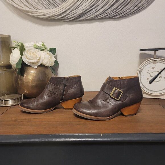 Korks by Kork-Ease "Nanda" Brown Leather Ankle Boots Sz 7 - Picture 6 of 10